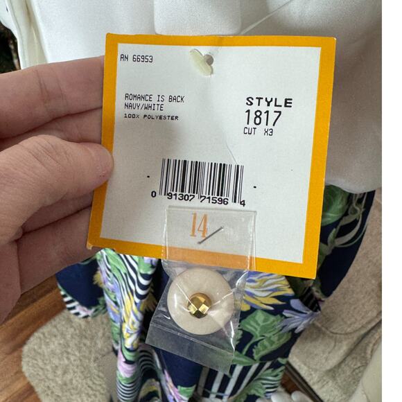 Leslie Fay VINTAGE 2-Piece Blazer & Romper Set Size 14 Blue Floral NWT - Picture 14 of 16